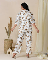 Brown Satin Cotton Pajama
